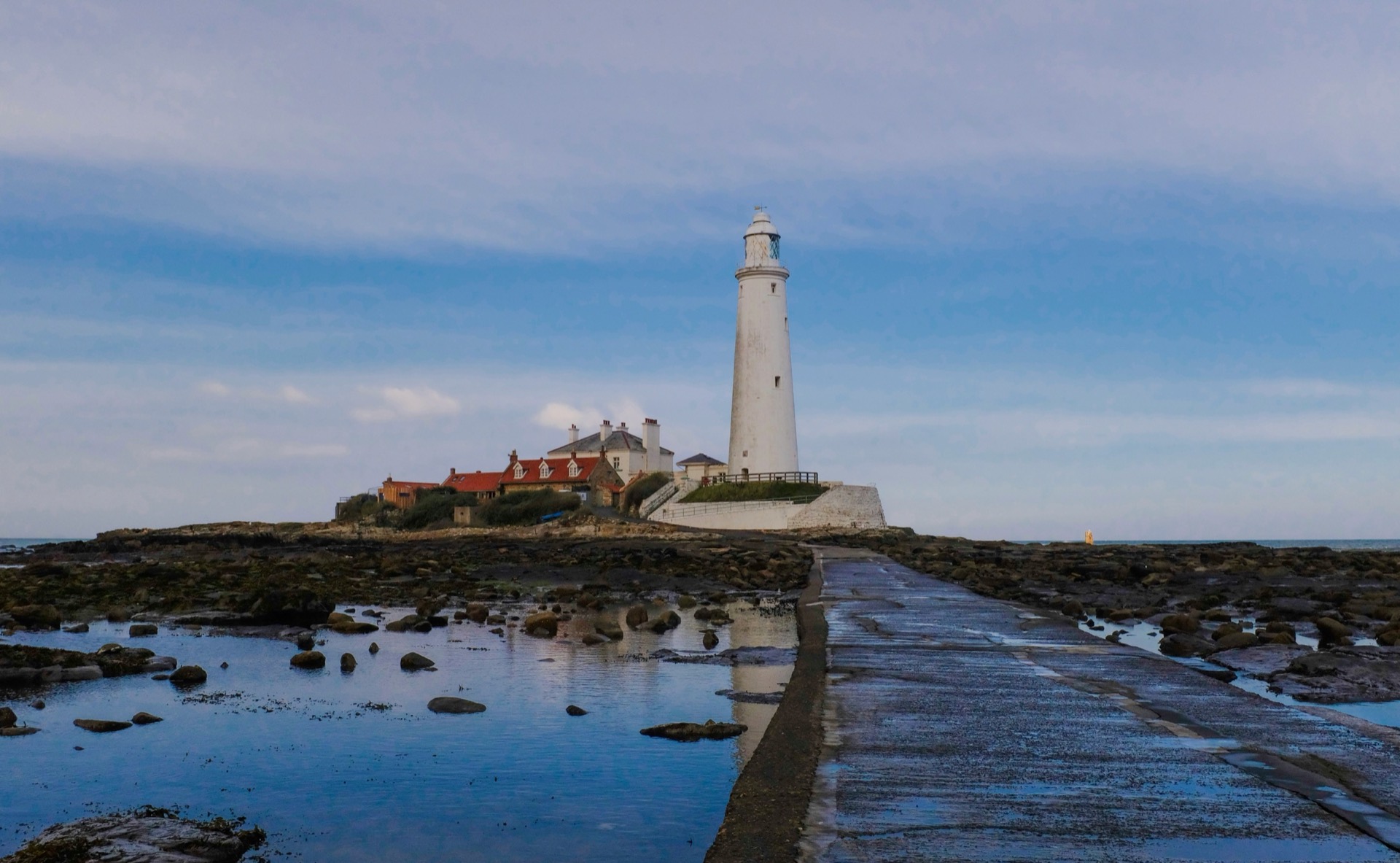 St Mary's Lighthouse at Whitley Bay, seen from the causeway