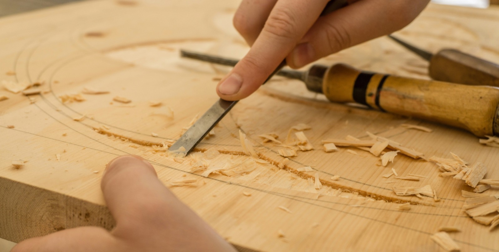 Chisel work at a joiner's bench